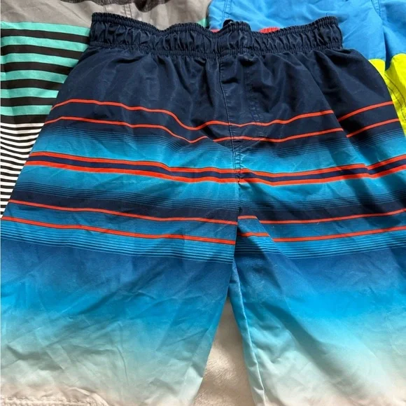 Boys L/XL 12/4 3 Colorful Striped Swim Shorts Lot - Picture 7 of 12